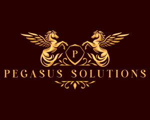 Pegasus Shield Ornament logo design