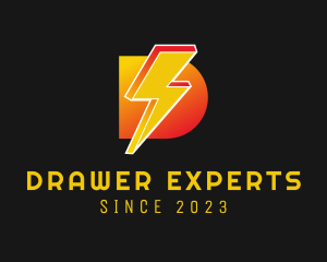 Thunder Power Letter D logo design