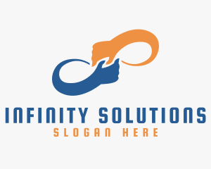 Holding Hands Infinity logo design