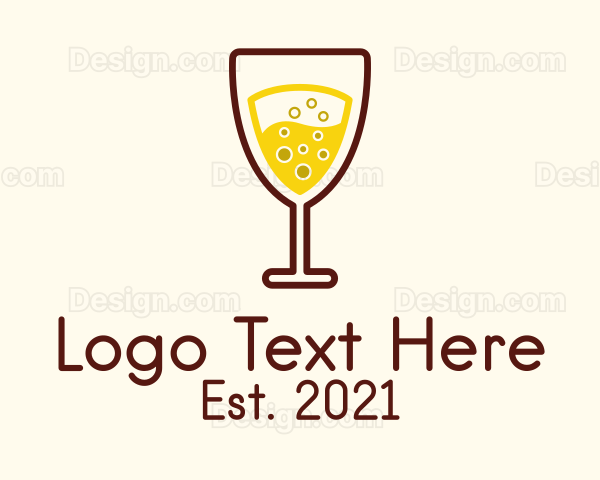 Bubbly Champagne Glass Logo