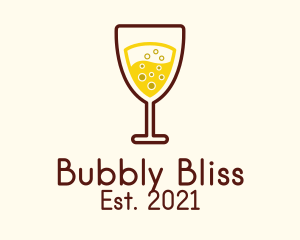 Bubbly Champagne Glass  logo design