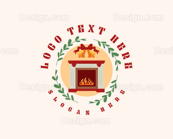 Christmas Holiday Fireplace Logo