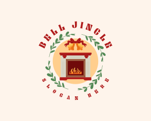 Christmas Holiday Fireplace logo design