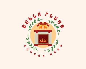 Christmas Holiday Fireplace logo design