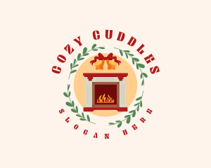 Christmas Holiday Fireplace logo design