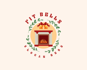 Christmas Holiday Fireplace logo design