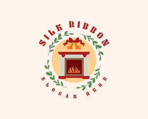 Christmas Holiday Fireplace logo design