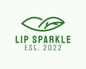 Organic Leaf Lips  logo design