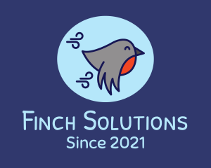 Flying Finch Bird logo design