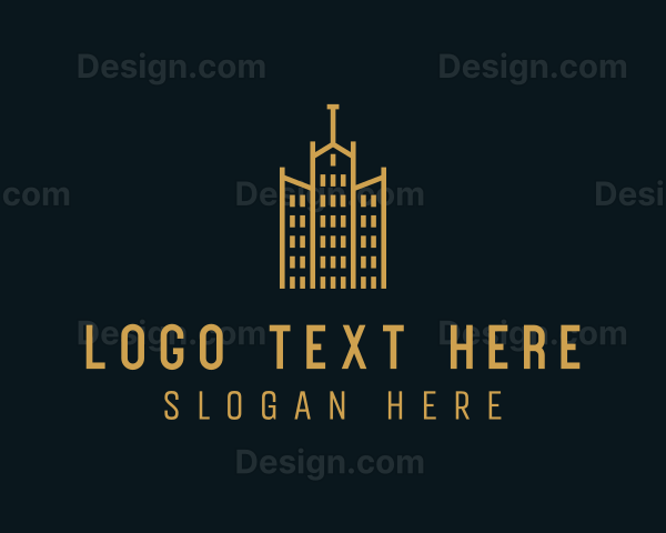 Golden Building Architecture Logo