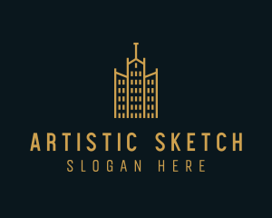 Golden Building Architecture logo design