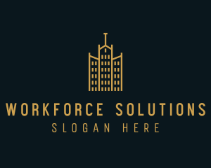 Golden Building Architecture logo design