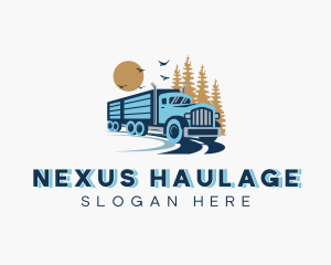 Truck Transportation Logistics logo design