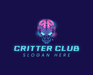 Brain Space Alien  logo design