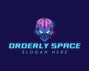 Brain Space Alien  logo design