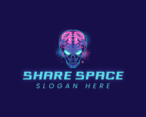 Brain Space Alien  logo design