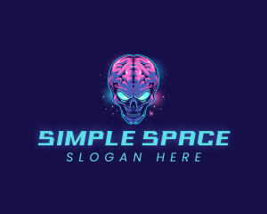 Brain Space Alien  logo design