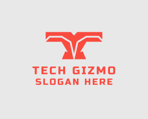 Cyber Tech Letter T logo design