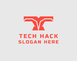 Cyber Tech Letter T logo design