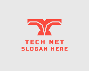 Cyber Tech Letter T logo design