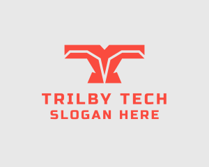 Cyber Tech Letter T logo design