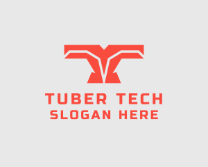 Cyber Tech Letter T logo design