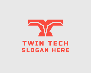 Cyber Tech Letter T logo design