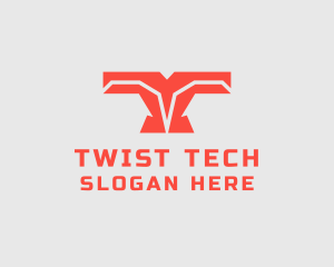 Cyber Tech Letter T logo design