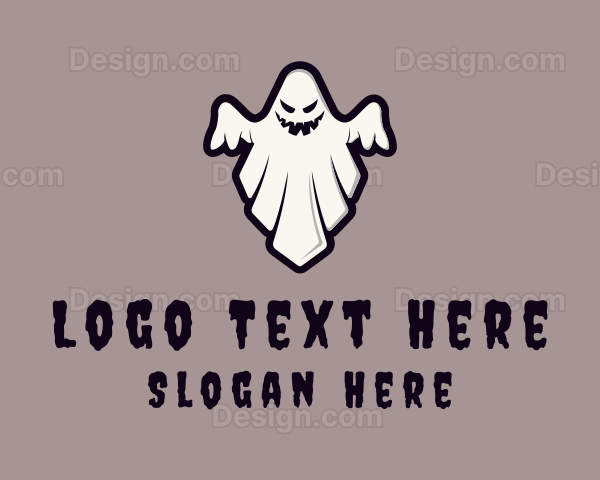 Spooky Halloween Ghost Logo