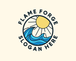 Sunny Ocean Wave logo design