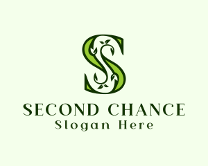 Green Plant Letter S logo design