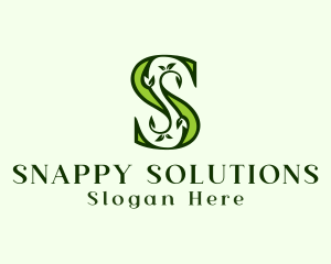 Green Plant Letter S logo design