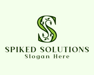 Green Plant Letter S logo design