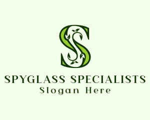 Green Plant Letter S logo design