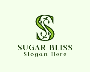 Green Plant Letter S logo design