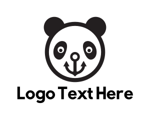 Smiling Anchor Panda Bear logo