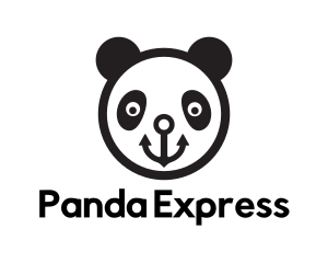 Smiling Anchor Panda Bear logo design