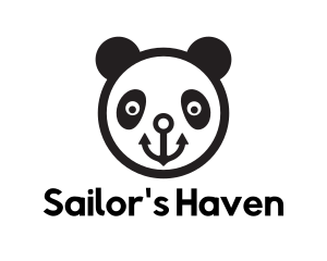 Smiling Anchor Panda Bear logo design