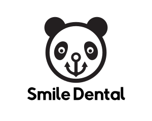 Smiling Anchor Panda Bear logo design