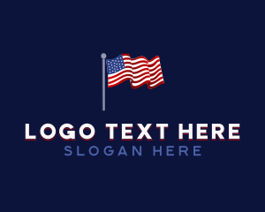 Patriotic American Flag  logo