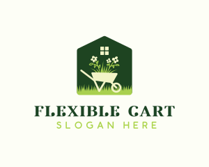 Wheelbarrow Flower House logo design