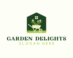 Wheelbarrow Flower House logo design