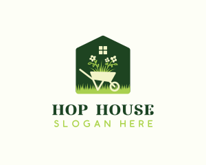 Wheelbarrow Flower House logo design