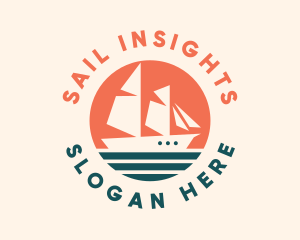 Sailing Caravel Ship logo