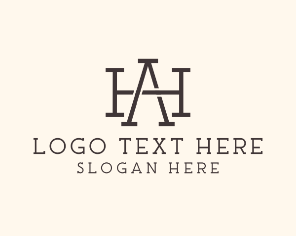 Letter Ah logo example 1