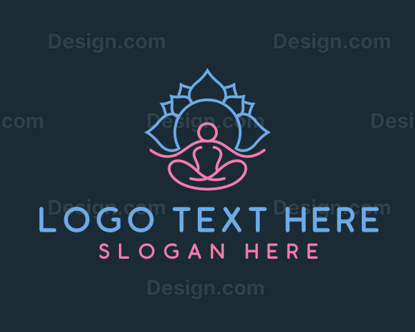 Yoga Lotus Meditation Logo