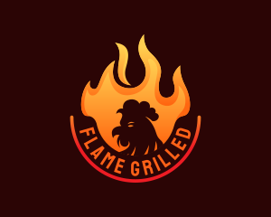  Hot Flame Chicken logo design