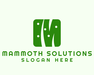 Green Grass Letter M logo design