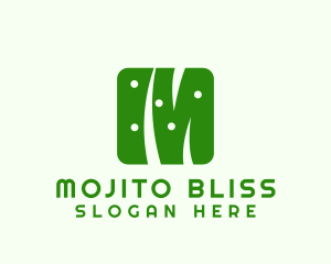 Green Grass Letter M logo design