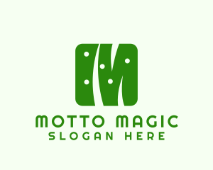 Green Grass Letter M logo design